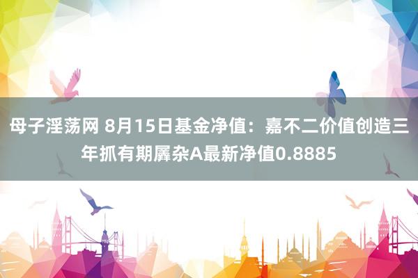 母子淫荡网 8月15日基金净值：嘉不二价值创造三年抓有期羼杂A最新净值0.8885