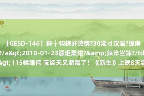 【GESD-146】鍔╁钩銇屽懡锛?30浠ｄ汉濡?缇庤倝銈傝笂銈?3浜?/a>2010-01-23鐝炬槧绀?&銇淬亗銇?/td>115鍒嗛挓 阮经天又赌赢了！《新生》上映8天票房破2亿，上座率不跌反涨