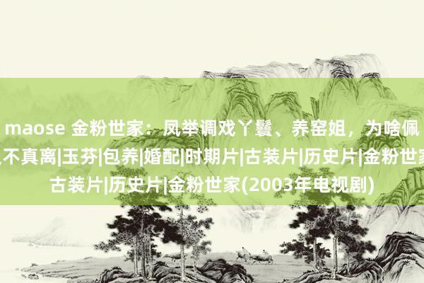 maose 金粉世家：凤举调戏丫鬟、养窑姐，为啥佩芳吵着诀别，却又不真离|玉芬|包养|婚配|时期片|古装片|历史片|金粉世家(2003年电视剧)