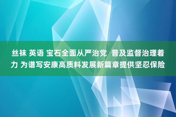 丝袜 英语 宝石全面从严治党  普及监督治理着力 为谱写安康高质料发展新篇章提供坚忍保险