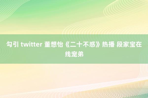 勾引 twitter 董想怡《二十不惑》热播 段家宝在线宠弟