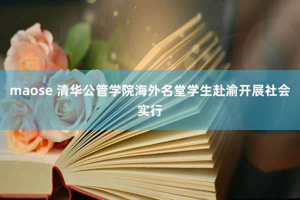 maose 清华公管学院海外名堂学生赴渝开展社会实行